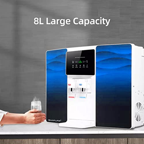Image of Shapure Hot and Cold Water Purifier (3 in 1) 8L RO+CTO+GAC+PP Purification| 5 Stage Water Purification| Water Purifier for Home & Office Works Up to 3000 ppm TDS| Room Temp. Water Tap at Side (Blue)