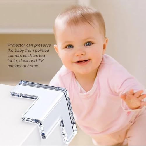 Image of Transparent Silicone Corner Protectors for Baby Proofing | Soft Edge and Corner Guards for Tables, Beds and Furniture | Child Safety Cushion Pads for Sharp Edges (Tranparent-24 Pcs, T-Shape)