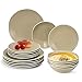Servizio da tavola da 18 pezzi in porcellana simile, 6 piatti fondi, lavabili in lavastoviglie e congelatori elettrici