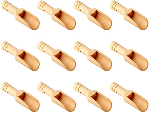 12pcs-Mini-Holzlöffel, Mini-Bambuslöffel für Badesalz, Teelöffel, Waschpulverlöffel, Zuckerlöffel aus Holz