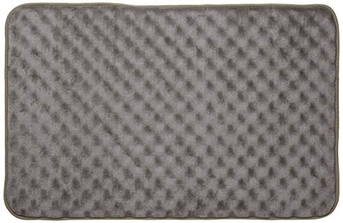 AmazonBasics Rippled Memory Foam Bath Mat, Grey, 50 x 80 cm, 2-Pack