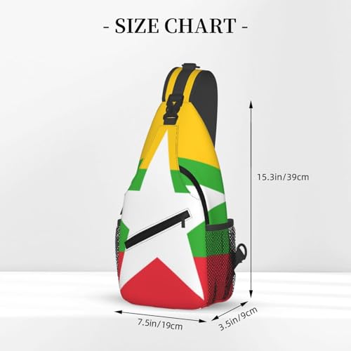 Bolso cruzado tipo sling negro para hiking y viaje miniatura 3