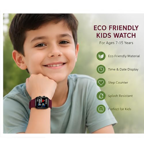 Image of XENTON Kids Digital Watch for Boys & Girls | LED Display Wrist Watch | One Touch Time & Date Display | Adjustable Strap | Lightweight Casual Watch for Kids Boys (Red)