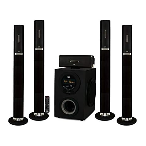 Acoustic Audio by Goldwood AAT3002 Tower 5.1 Home Theater Bluetooth Speaker System with 8" Powered Subwoofer Cover