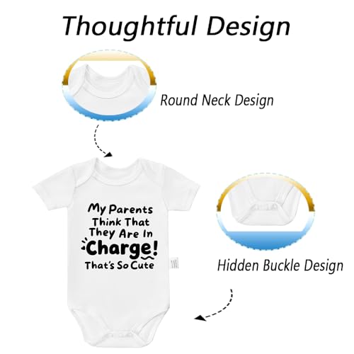 My Parents Think That They are in Charge That's So Cute Bodysuit, Funny Baby Pride Outfit, Infant Fashion Clothing2