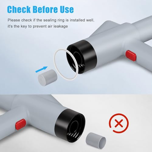 Image of High Pressure Toilet Plunger Heavy Duty Air Drain Blaster, Real-Time Barometer & Storage Bag, Multi-Drain Clog Remover for Toilets, Sinks, Tubs & Pipes - Fast Effective Unclogging Tool (Gray)
