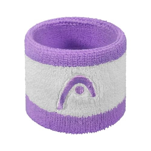 Image of HEAD Striper Wristband | Color: Purple /White | Size: 2.5 inch | Material: Cotton | for Men & Women | Moisture-Wicking Properties | Dry and Comfortable | Secure and Snug fit | Flexible