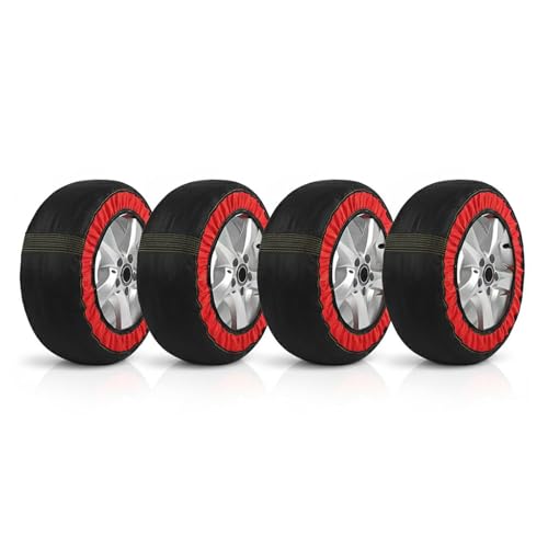 4PCS Snow Socks for Tires, Advanced Tire Chains Alternative for Car, Easy Install Textile Traction Covers for Winter Driving Emergency Snow Grip