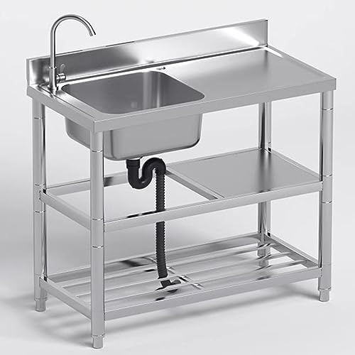 Évier extérieur en acier inoxydable avec établi idéal pour un agencement durable