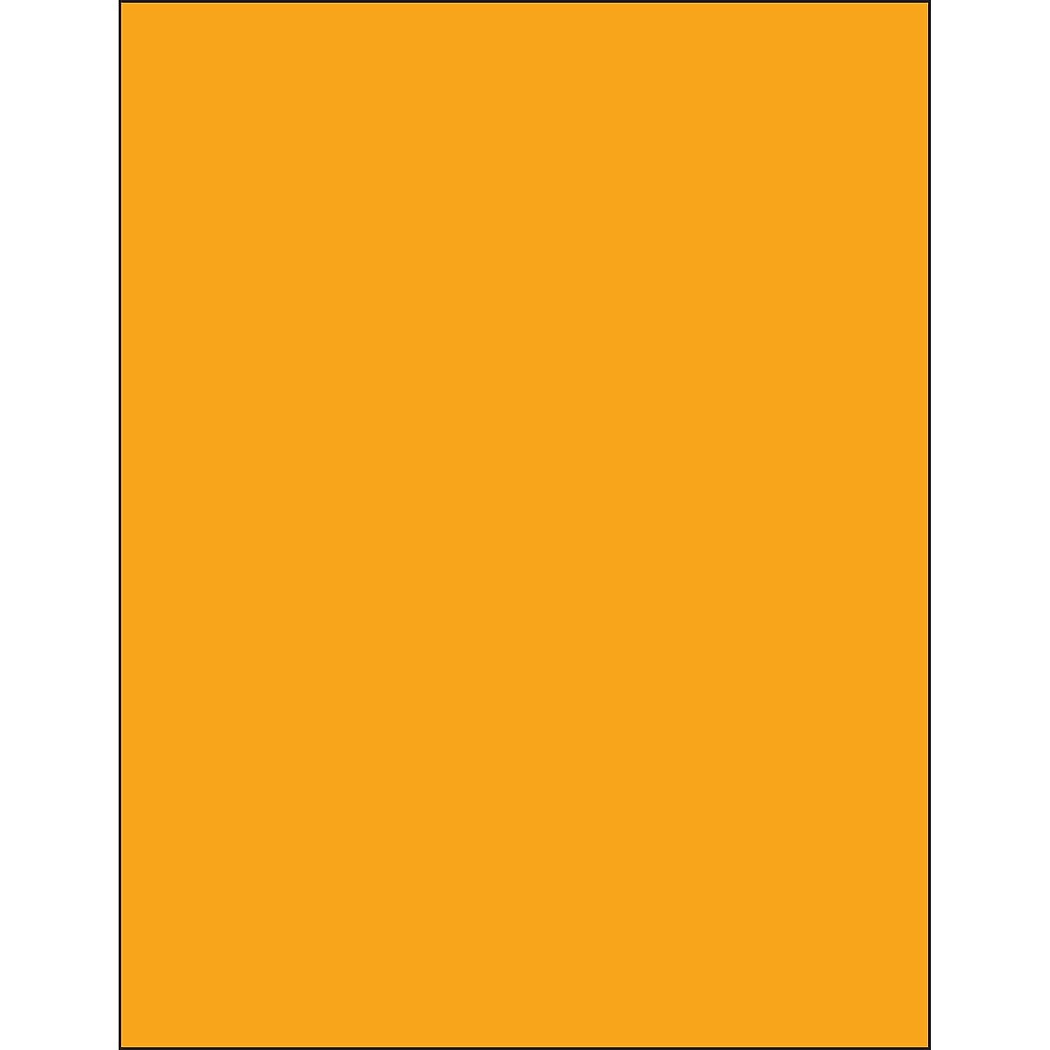 8.5 x 11 in. Fluorescent Orange Rectangle Laser Labels - Pack of 100