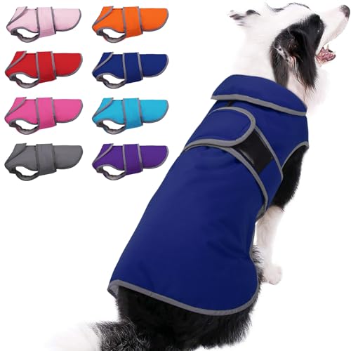MIGOHI Reflective Waterproof Windproof Coat for Dogs - Cold Weather - Warm Dog Jacket - Reversible Stormguard Winter Vest - Small to Large Sizes (Navy, XL)