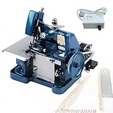 DPLXQPP Remalladora De Alta Velocidad con Estructura Metálica Y Motor 250w,3000 Puntadas por Minuto,Cubierta Trasera De Seguridad, Costura Profesional Y Proyectos DIY Blue