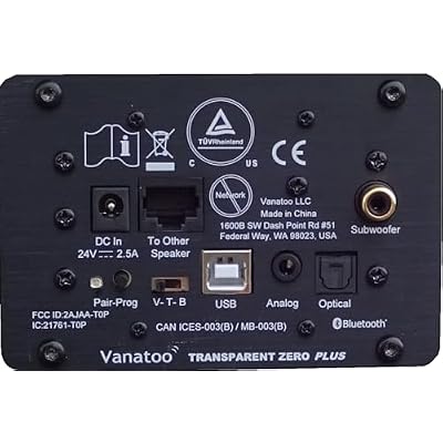 Vanatoo Transparent Zero Plus Near Field Studio Monitor Speakers Pair for TV, PC, Gaming. 120 Watt Powered Speakers for Desktop and Room use. AUX, USB, Bluetooth, Toslink Optical, Remote Control.