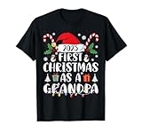 Photo Gallery first christmas as a grandpa est 2025 family matching maglietta Photo Gallery first christmas as a grandpa est 2025 family matching maglietta