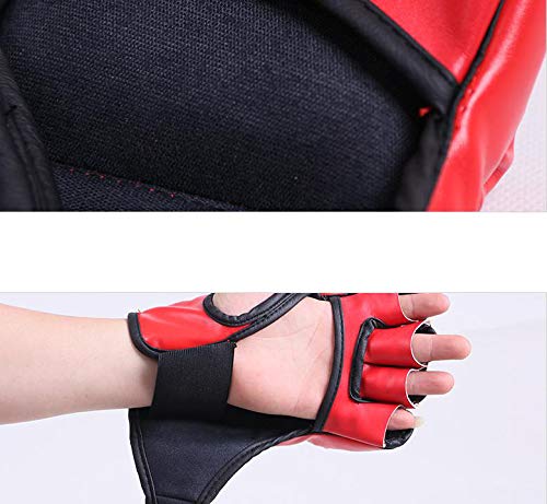 Amazon | オープンフィンガーグローブ 【赤 レッド】総合格闘技