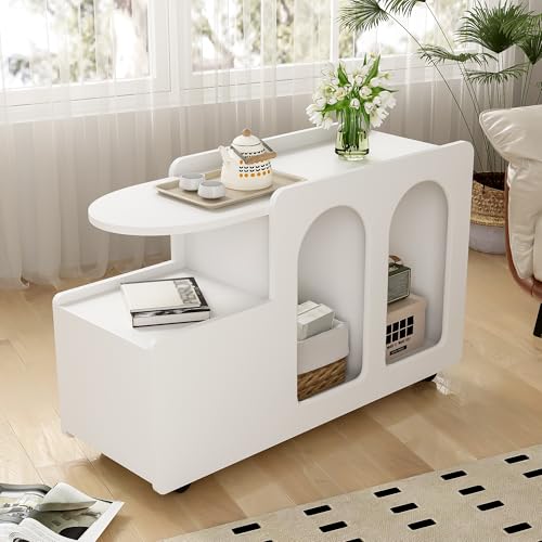 Chariot de rangement multifonction blanc pour libérer l'espace du salon avec élégance - 8