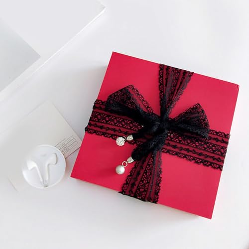 Women's Lace Scarf - Long Skinny Belt Necktie - Black3