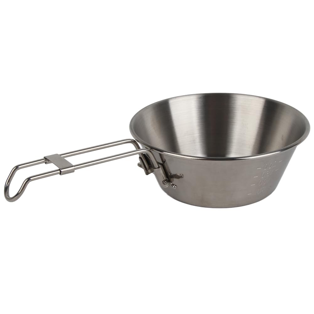 Camping Folding Bowl Stainless Steel Multipurpose Portable Foldable Bowl for Picnic BBQ 300ml Lightweight Easy to Clean Large Capacity Outdoor Dining Essential