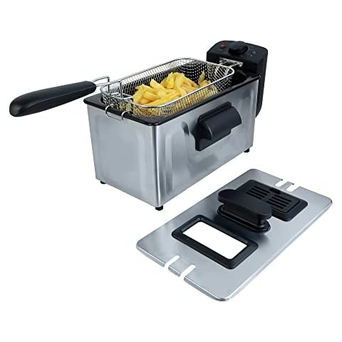Igenix IGTB1030SS Deep Fat Fryer with 3 Litre Capacity Cover