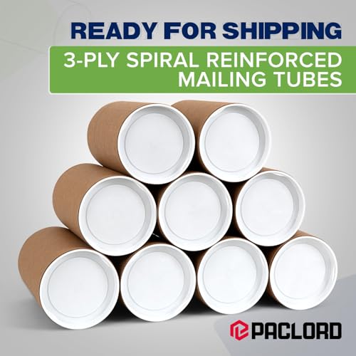 Paclord Versandrolle aus verstärktem Kraftpapier, 10,2 x 15,2 cm, mit 2 Kappen, 1 Stück
