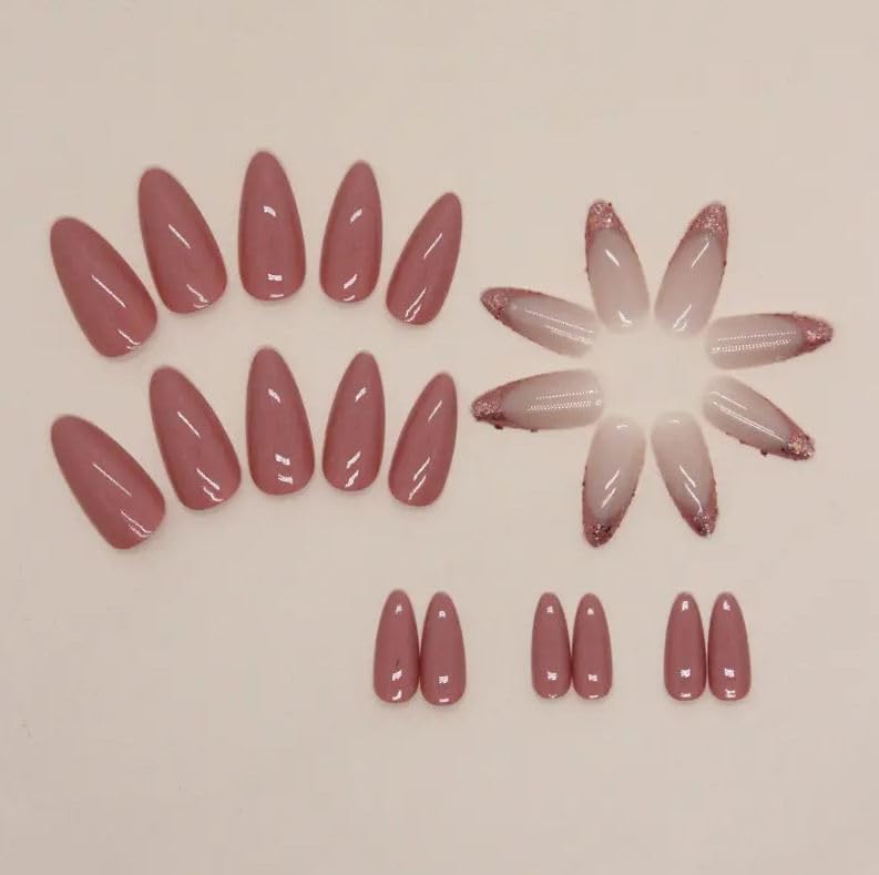 Image of Fashionharbour 24 Reusable Artificial Fake Nail Set| Lightweight & Long Lasting| Easy To Use| Quick Fix For Festivals & Special Occasions (w1196)
