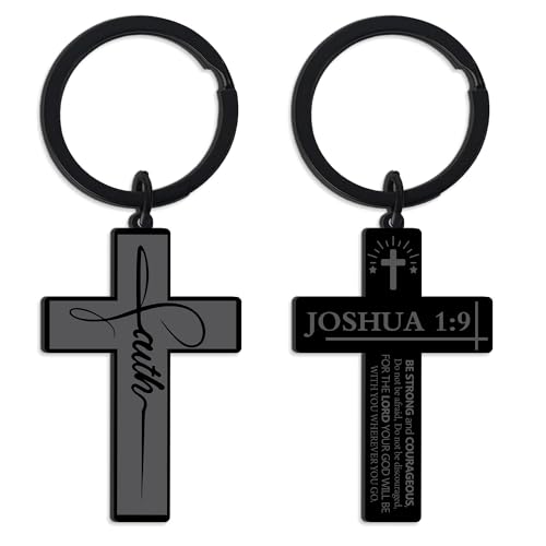 Bozidol Faith Cross Keychain for Men Boys, Be Strong...