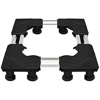 Waschmaschinen Untergestell mit 12 robusten Füßen, Passt perfekt zu Waschmaschinen, Kühlschränken und Trocknern, Verstellbar und mit hoher Rutschfestigkeit sowie Stoßdämpfung (DasSchwarz)