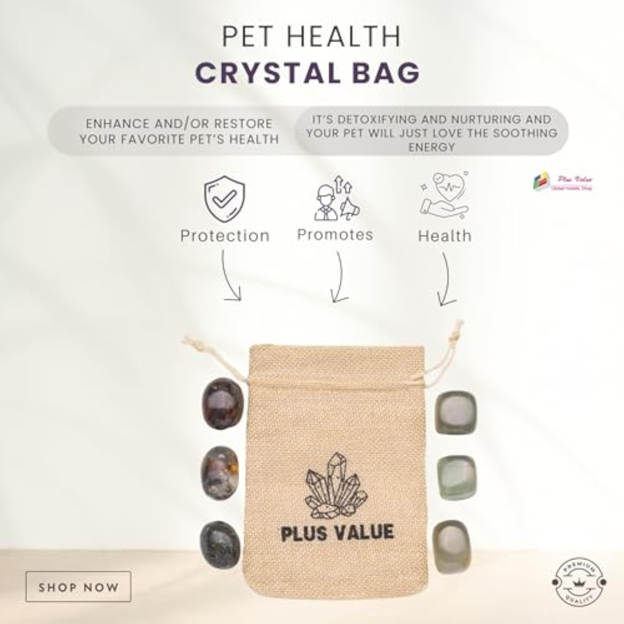 Pocket Healing Crystal Bag for PET Health