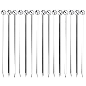 Dylan-EU 15 Stück Edelstahl-Cocktailspieße Cocktail-Sticks Wiederverwendbare Obst-Sticks Obst Dessert Gabel für…