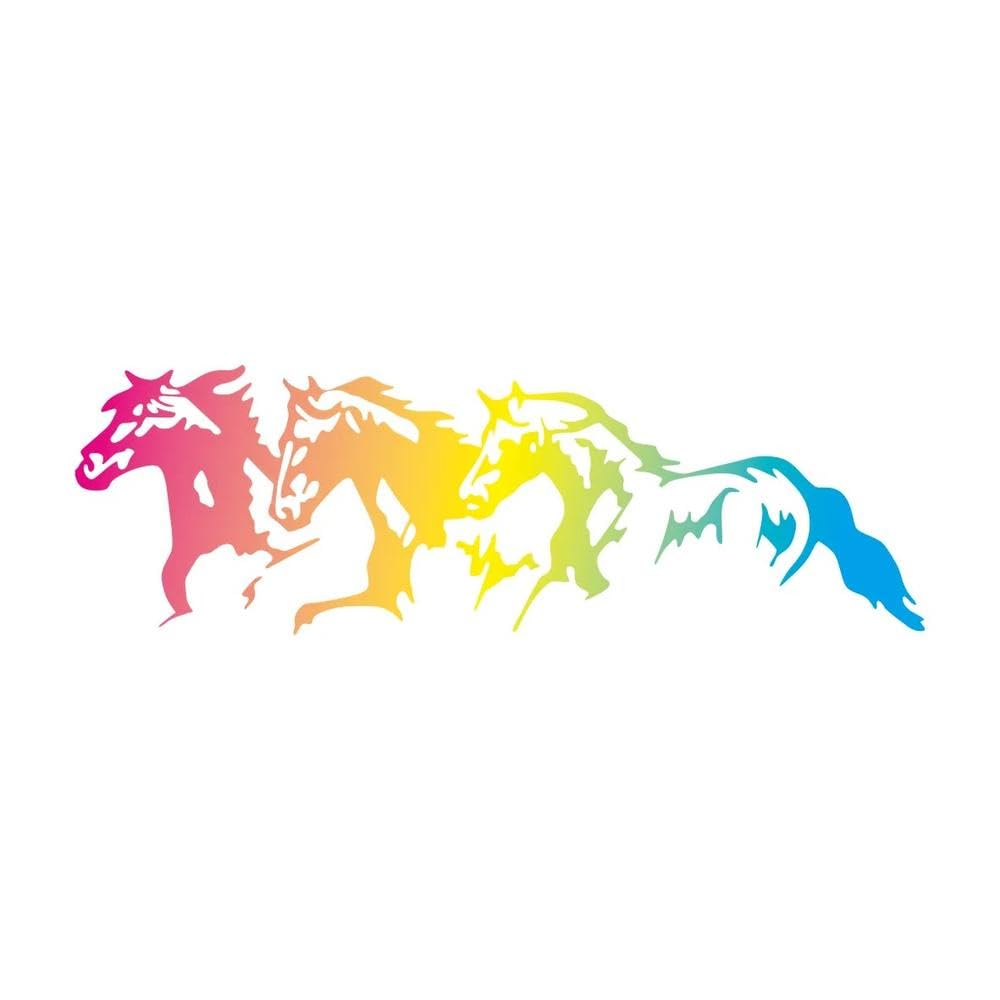 Auto Accessory Running Horses Vinyl Car Sticker Waterproof Cool Waterproof Removable Decal Self Adhesive Car Auto Stickers(Laser)