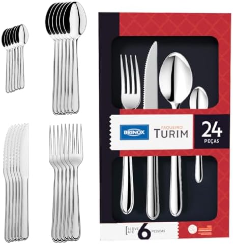 Brinox - Faqueiro Turim 24 Pcs Compacto - Aço Inox