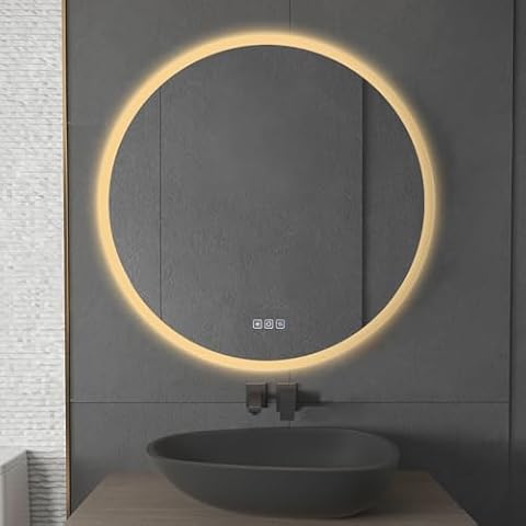 Furduzz 700mm Round Illuminated Bathroom Mirror Cover