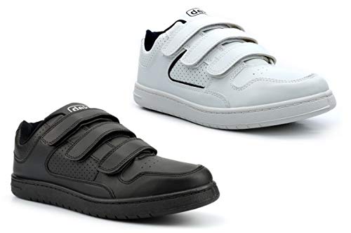 Mens Trainers Casual Trainers Mens Pumps Touch Fastening Trainers Casual Shoes Touch Fasten Trainers Mens Shoes Touch Fastening Shoes All White/All Black 8 UK
