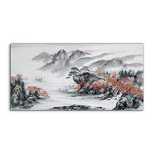Image sur verre 120x60cm China mountains trees cadre mural photo en verre trempé Coloray