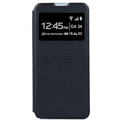 LA CASA DE LAS CARCASAS Funda con Tapa para Motorola Moto G14 [Tacto Sedoso-Suave]. Carcasa Libro [Protección Completa contra Caídas] [Anti-Arañazos](Tapa Negro)