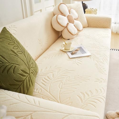 Housse de canapé en velours extensible pour rénover un canapé d'angle usé - 7