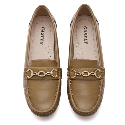 Image of Women's Business Loafers Work Casual Flats Shoes Lightweight Penny PU Leather Slip On Walking Shoes