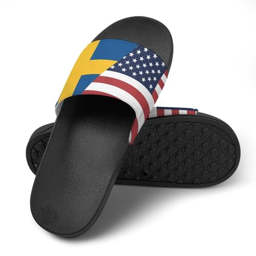 U.S. Sweden Flag House Sandals Non-Slip Bathroom Slippers Beach Summer Shoes for Men Women4