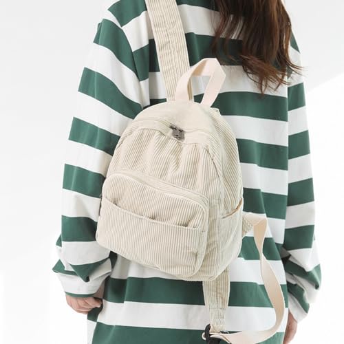 Vintage Mini Corduroy Backpack Retro Travel Daypack Casual Rucksack for Fashionable Women4