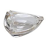 ROMLN 屋外用灰皿 ホームデコレーション 灰皿 クリアガラス灰皿 屋外三角ガラス 6.95×5.08cm タバコ容器