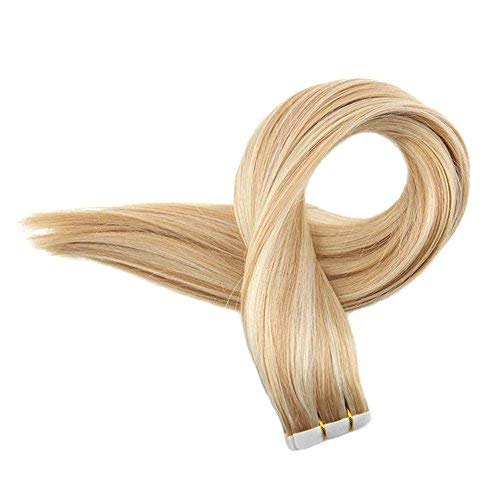 [Promotion]Fshine 20inch Tape in Remy Human Hair Extensions Color #24 and #27 Honey Blonde Tape Hair Extensions Remy Human Hair 20Pcs 50gram