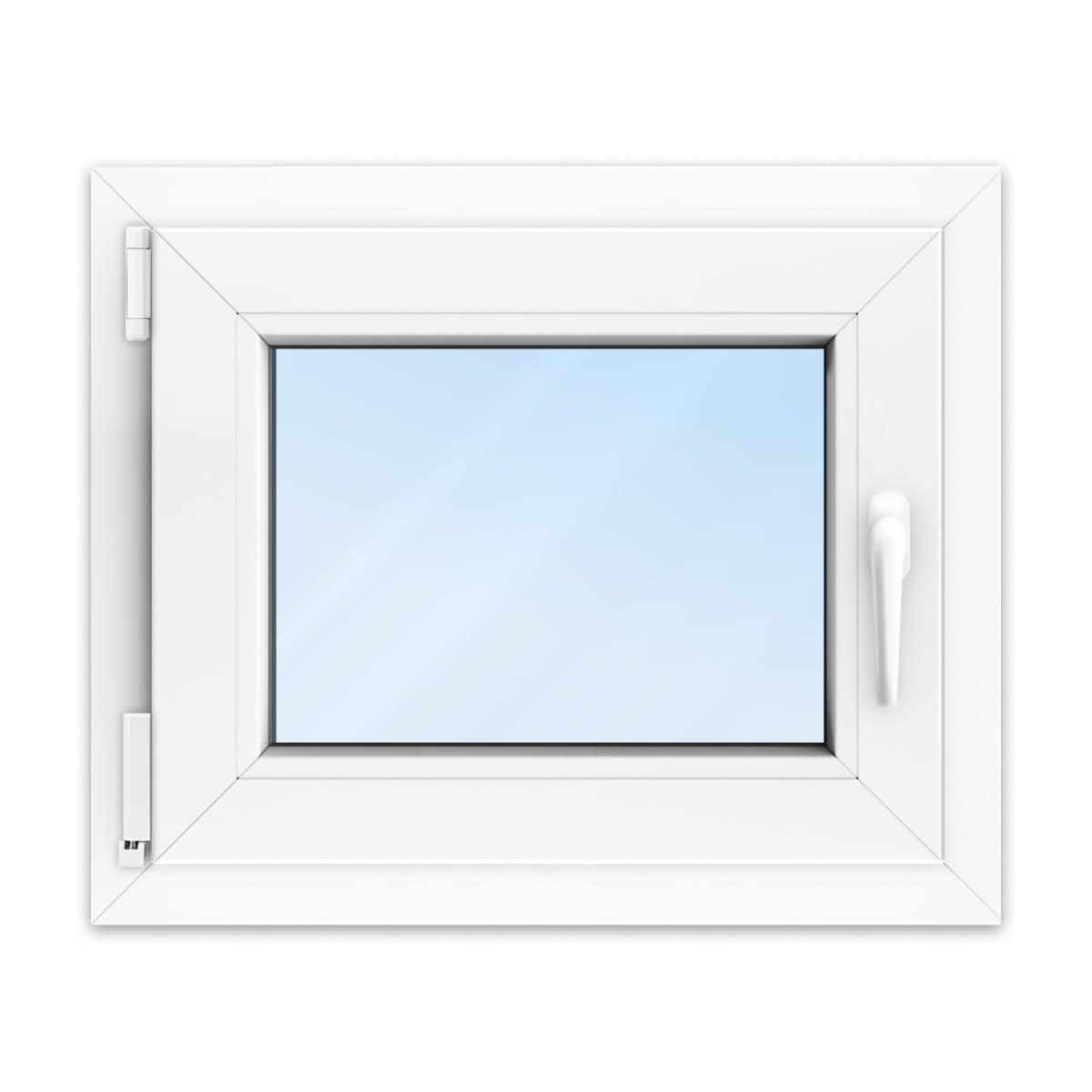 FENSTERVERSAND - Kellerfenster 60x40 Kunststofffenster Weiß - 2-fach Verglasung mit Klarglas - Dreh- & Kippfenster, Fenster Kunststoff - DIN links - BxH: 600x400 mm, 70 mm Profil