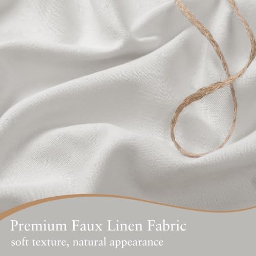 Linen Scallop Shower Curtain with 12 Clear Hooks, Waterproof, 72x72, White by LilyCat - Used condition - Image 2