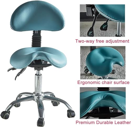 Tabouret selle ergonomique réglable avec dossier pour dentiste et esthéticienne
