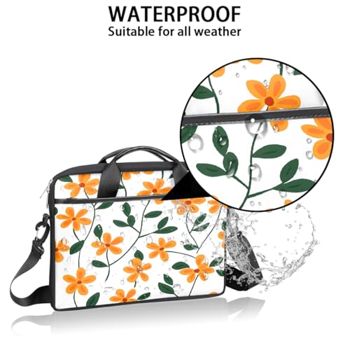 Maletín para portátil con patrón de flores para laptop 15 pulgadas miniatura 3