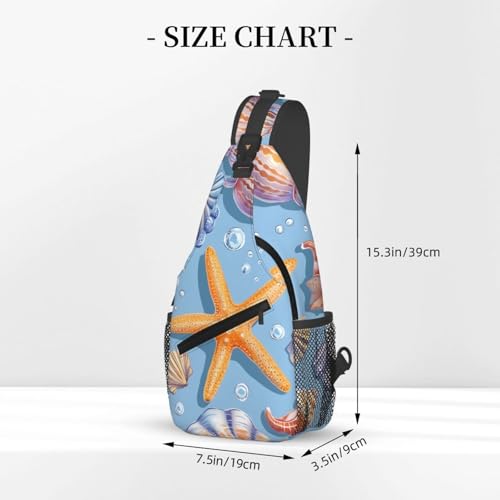 Bolso bandolera estampado estrella de mar unisex miniatura 3