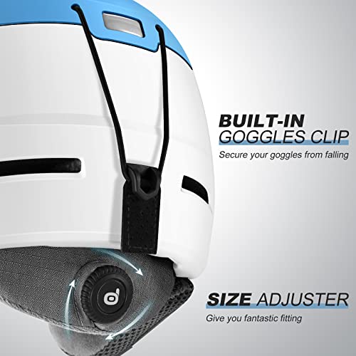 Odoland Ski Helmet Snowboard Helmet, Goggles Compatible, Luxury Snow Sports Helmet With Astm Safety Certificated For Men Women And Youth, Light Blue L #TOP4
