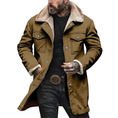Generico Giacche Vintage da Cowboy per Uomo in Camoscio Simil,