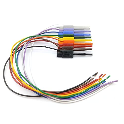 Image of E-Z-HOOK Micro-Hook Test Lead with Stripped Wired end 12 inch (28 AWG PVC) - Set of 10: Assorted Colors (P713-12-S)