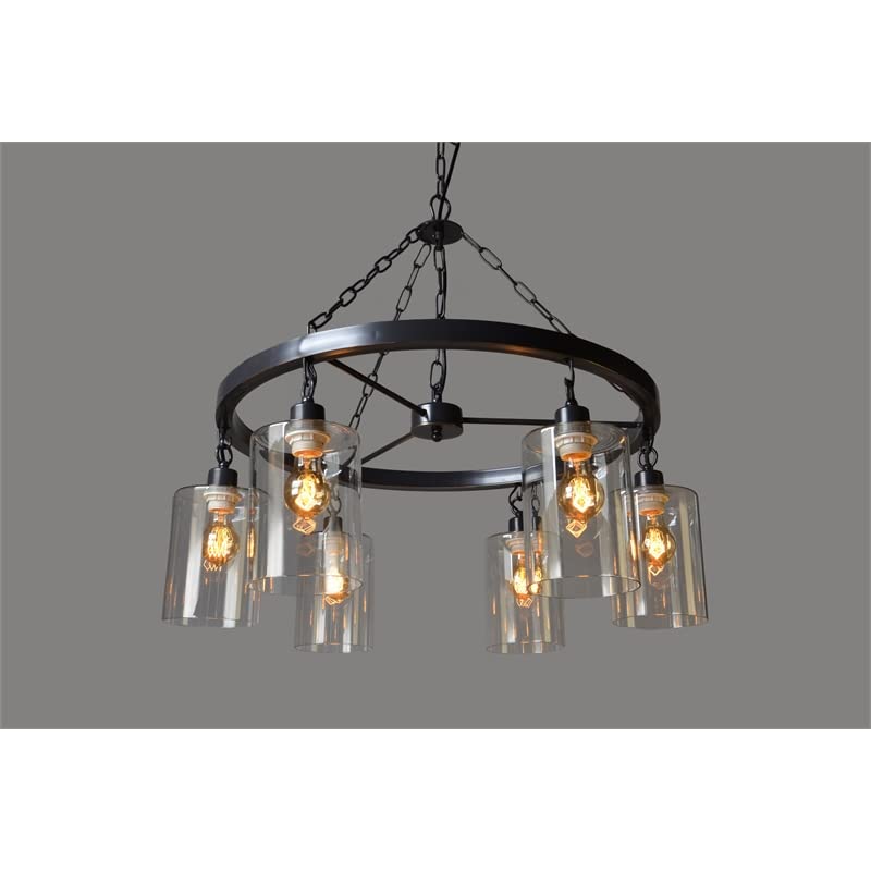 MOTI FurnitureIron and Clear Glass Pendant